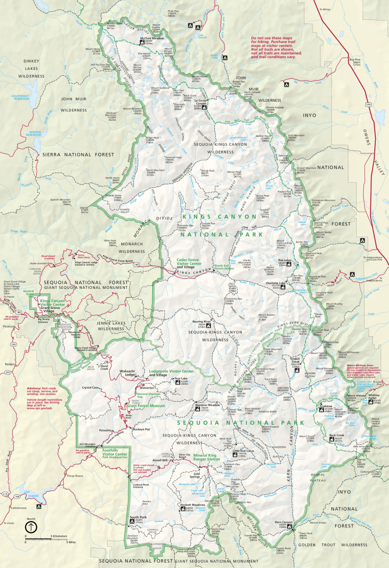 Карта Парка Секвойя